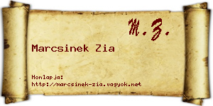 Marcsinek Zia névjegykártya